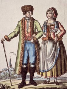 Par från Prag, gravyr av Jacques Grasset de Saint - Sauveur (1757 - 1810) av Jacques Grasset de Saint Sauveur