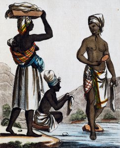 Tvättkvinnor från Santo Domingo, färgstick från en teckning av Labrousse (aktiv 1796), från Encyclopedie des Voyages, av Jacques Grasset de Saint-Sauveur (1757-1810) av Jacques Grasset de Saint-Sauveur