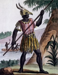 Bar som används för omskärelser av negrer på Goree Island, Senegal, färggravyr från teckning av Labrousse (aktiv 1796), från Encyclopedia of voyages, av Jacques Grasset de Saint-Sauveur (1757-1810) av Jacques Grasset de Saint Sauveur