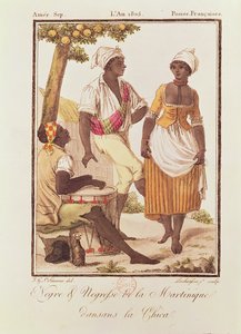 Svart man och kvinna från Martinique Dansar 