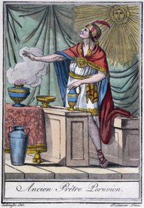 Tidigare peruansk präst (inka) - i "" Encyclopedia of Travels"" av J. Grasset-Saint-Sauveur, Paris av Jacques Grasset de Saint Sauveur