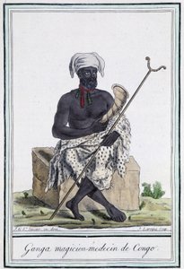 Ganga, magikerläkare från Kongo - i "" Encyclopedia of travels"" av Grasset Saint Sauveur, red. Paris 1796 av Jacques Grasset de Saint-Sauveur