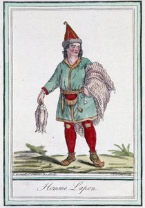 Lapp man - i "" Encyclopedia of travels"" av Grasset Saint Sauveur, red. Paris 1796 av Jacques Grasset de Saint Sauveur