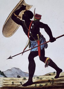 Juida krigare, Afrika, gravyr från Encyclopedia of voyages