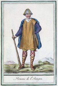 Man of Aragon (Spanien) - i "" Encyclopedia of Travels"" av Grasset St Sauveur, red. 1796 av Jacques Grasset de Saint-Sauveur
