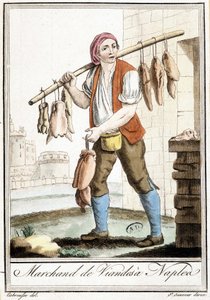Kötthandlare i Neapel - i "" Encyclopedia of travels"" av Grasset St Sauveur, Paris av Jacques Grasset de Saint-Sauveur
