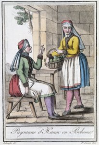 Bondekvinna från Hanac, i Böhmen (Tjeckoslovakien) - i "" Encyclopedia of travels"" av Grasset St Sauveur, Paris