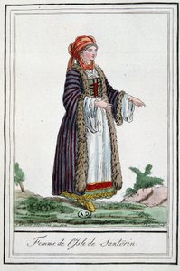 Kvinna på ön Santorini av Jacques Grasset de Saint-Sauveur