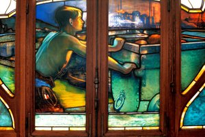 Nancy (avdelning 54), jugend, handelskammaren och industrikammaren, Fönster i målat glas av Jacques Gruber (1870-1936)