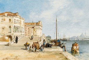 Utsikt över Zattere docka, Venedig