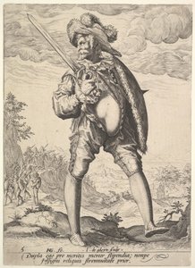 Soldat, beväpnad med bredsvärd och sköld, från officerare och soldater, 1587.