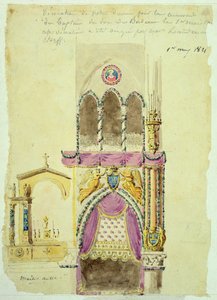 Projekt för utsmyckningen av Notre Dame för dopet av Duc de Bordeaux