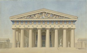 T-templet i Selinunte (Sicilien), restaurerad upphöjning av huvudfasaden