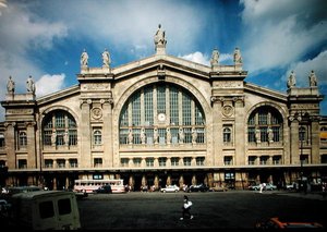 Utsikt över fasaden på Gare du Nord, byggd 1861-63