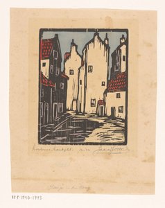 Hus i Haag (originaltitel på objektet) av Jacques Jeichienus Ottens (signed by artist)