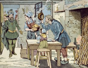 Henri IV, de fattigas kung som vill att alla hans undersåtar ska ha en kyckling till söndagsmiddagen, ca 1900 av Jacques Marie Gaston Onfray de Breville (Job)
