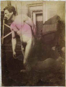 Studie av en manlig nakenmodell i Jacques de Lalaings studio