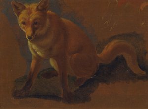 Studie av en räv av Jacques Laurent Agasse