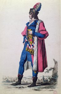 Dräkt för en representant för det franska folket 1793, från "En ny samling militärdräkter från Frankrike och andra länder, gamla och moderna", Paris av Jacques Louis (after) David
