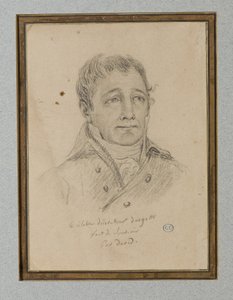 Porträtt av Ignace-Eugène-Marie Degotti, ca 1815-25 (krita på ljusbrunt papper) av Jacques Louis (workshop of) David