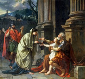 Belisarius tigger om allmosor, 1781 av Jacques Louis David
