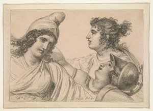 Komposition med tre figurer av Jacques Louis David