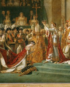 Napoleon I:s kröning, kejsarinnan Josephine på knä inför Napoleon ... av Jacques Louis David