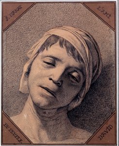 Studie efter naturen av chefen för Jean Paul Marat (1763-1793) mördad den 13/07/1793 Teckning av Jacques Louis David (1748-1825). Dim 0,27 x 0,21 m Versailles slottsmuseum av Jacques Louis David