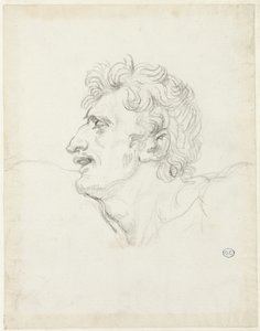 Chef för en man, vänster profil av Jacques Louis David