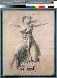 Hersilia (Hersilie)"": representation av en av sabinerna som ingriper mellan Romulus och Tatius, sabinernas kung. Studie till målningen ""Les sabines"" Teckning av Jacques Louis David (1748-1825) 1795-1798 Moskva. Pushkin Museum of Fine Arts av Jacques Louis David