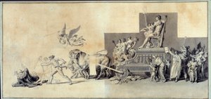 Le triumphe du peuple francais Ritning a la mine de lead av Jacques Louis David (1748-1825) 1793 Paris, Musee Carnavalet av Jacques Louis David