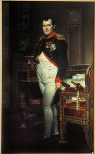 Hellängdsporträtt av Napoleon I (1769-1821) i hans arbetsrum vid Tuilerimålningen av Jacques Louis David (1748-1825) 1812 Privat samling. av Jacques Louis David
