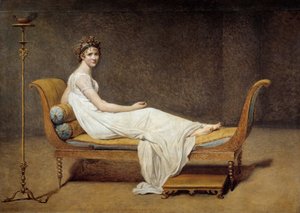 Porträtt av Madame Recamier (1777 - 1849), Jeanne Francoise kallad Juliette - Målning av Jacques Louis David (1748-1825) av Jacques Louis David