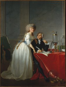 Porträtt av Monsieur de Lavoisier och hans fru, kemisten Marie-Anne Pierrette Paulze av Jacques Louis David