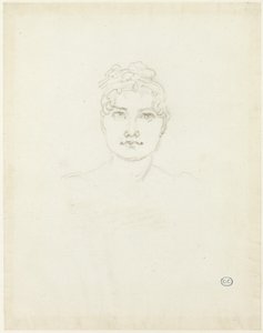 Skiss av ett kvinnohuvud av Jacques Louis David