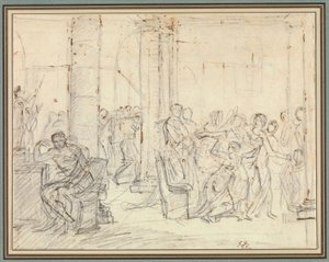 Studie till Liktorerna för Brutus hans söners kroppar av Jacques Louis David