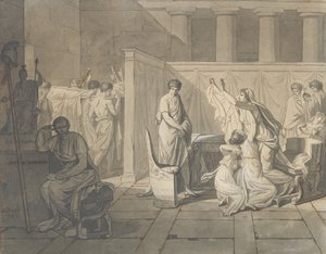 Studie för The Lictors Bringing Brutus the Bodies of his Sons, 1787. av Jacques Louis David