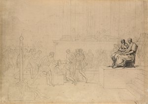 Studie för avrättningen av Brutus söner av Jacques Louis David