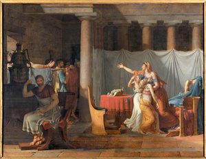 Lictors rapporterar till Lucius Junius Brutus (500-talet f.Kr.) kropparna av hans söner Lictors som bär till Brutus kropparna av hans söner av Jacques Louis David