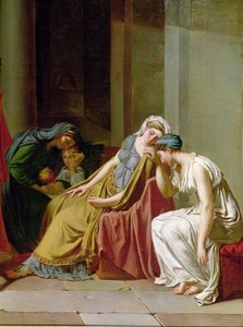 The Oath of the Horatii detalj av en grupp kvinnor till höger, c.1783 olja på duk av Jacques Louis David