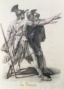 Horatiernas ed, detalj av Horatii (penna) av Jacques Louis David