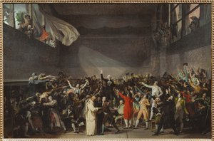 Eden vid Jeu de Paume, när de tre stånden vägrade att upplösa sig på kunglig order ... av Jacques Louis David