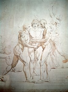 Tennisbanans ed oavslutad, detalj, 1791-1792 av Jacques Louis David