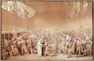 Tennisbanans ed (förberedande ritning av Jacques Louis David