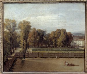 Utsikt över Luxemburgträdgården i Paris Målning av Louis David (1748-1825). 1794. Sön. 0,55 x 0,65 av Jacques Louis David