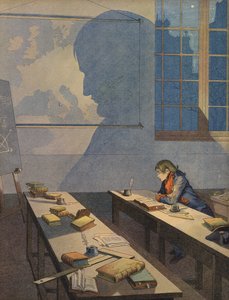 Den unge Napoleon Bonaparte studerar