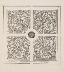Design för Parterre, från Theatre des Plans et Jardinages, pub.1652 (gravyr)