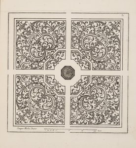 Design för Parterre, från Theatre des Plans et Jardinages, pub.1652 (gravyr)