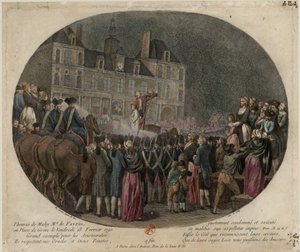Avrättningen av Thomas de Mahy, markis av Favras 1744-1790, 18 februari 1790, av Jacques Philippe Caresme