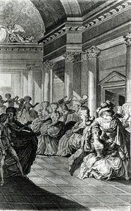 "Han kommer att återföra dig ren och kysk till din make", scen från fjärde akten i "Figaros bröllop" av Pierre-Augustin Caron de Beaumarchais (1732-99), graverad av Claude Nicolas Malapeau (1755-1803) 1